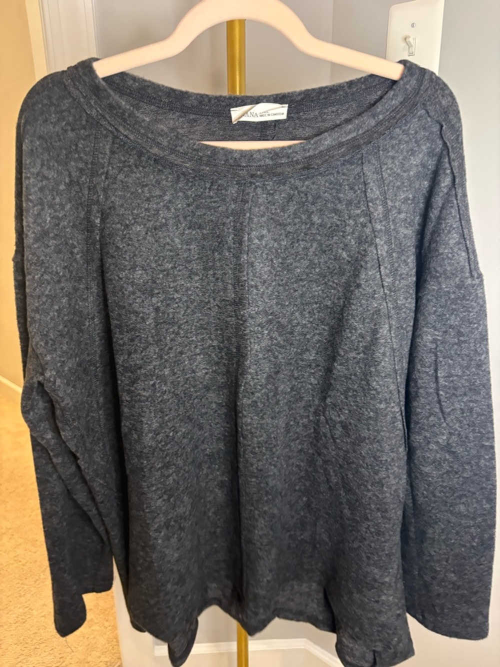 A Soft Knit Boatneck Sweater in Charcoal